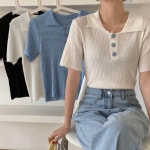 여성 반팔티 캐주얼 대학생 카라티 직장인