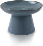 엑스트라 와이드 6 1 세라믹 사육 고양이 사료 그릇 공급을 위한 얕은 고가 애완동물 공급기 강아지를 구토 방지 수염 피로 파란색 Blue-Shallow