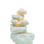 인공폭포 미니 행운의 물 분수 가정용 폭포 H 천연 수정구슬 작은 바위 정원 바위 흰색