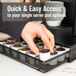 마인드 리더 싱글 서브 커피 포드 서랍 36 용량 조리대 정리함 탈착식 칸막이 금속 Square 36 Capacity
