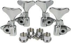 KAYNES 1 24 비율 일렉트릭 베이스 기계 헤드 튜너 튜닝 키 페그 오픈 기어 교체 재즈 정밀도 2R 2L 크롬 2R 2L Chrome