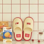 무케 275프로젝트 에끌라 레터링 룸슈즈 체리크림 실내화 더블레이어드쿠션