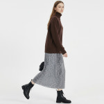 여성 벨벳 반짝 스팽글 파티룩 밴딩 트임 롱스커트 FWB-WSK-A0158