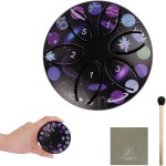 미니 스틸 텅 드럼 - 3 6노트 야외 정원 비 핸드 팬 드럼과 망치 음악 책 가족 친구를 위한 선물 3 Inches