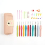 6종 인디 코바늘 손뜨개 세트 가방 뜨개질 부자재 기초 초등 모사용 학생 바늘 DIY 풀세트 파우치