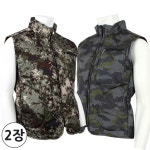 2장 제이씨월드 겨울 남자 JC 경량 집업 누비조끼 보온 솜 깔깔이 퀵 배달 작업복 방한복 카키 J1896