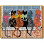 알로데 고양이 카페트 러그 DIY스킬자수세트 영문버전 컬러인쇄메쉬 1세트 NO 01