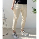 몽키 남자 소프트 마 린넨 일자핏 스판 밴딩팬츠 32 크림