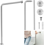 33 음수대 스테인리스 스틸 브러시 논슬립 분할 디자인 샤워 화장실 화장실 욕실 습윤 지역 장애 노인 임산부를 위한 Zonon Wall to... 