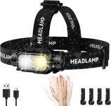 ATDOAL 충전식 LED 헤드램프 적색등이 장착된 고광도 슈퍼 브라이트 모션 센서 5가지 모드 90 조절 러닝 캠핑 낚시용 방수 경량 1 Pack