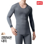 BYC BYC 경량보온 라이트 남상하 내복 내의 상하의세트 진회색 100호