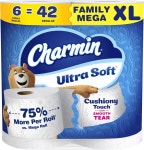 P&G 차민 울트라 소프트 쿠시 터치 화장지 패밀리 메가 롤 6개 42개 레귤러 Family Mega 6 Rolls 364 Sheets