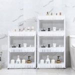 슬림 틈새장 이동식 선반 틈새 수납장 얇은 3단 3단