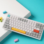 지클릭커 지클릭커 오피스프로 WK80 사일런스L 블록 로우프로파일 무소음 무선 블루투스 키보드 84키 블랙 블록