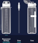 마이포레스트 32온스 1L 스포츠 물병 라이트 트리탄 퀵 오픈 처그 뚜껑 스트로우 2-in-1 누수 방지 식기세척기 안전 BPA 프리 드롭 저항... 