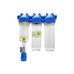 AtlasFiltri HDRA 3단계 셀프크리닝필터 하우징 - 헤드강화PP 바디PET 컬러블루 투명 규격20A 3 4 나사타입BSP 여과입도90um... 