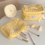 플라워 퀼팅 파스텔 컬러 방수파우치 대용량 이너백 화장품 여행용 메이크업 수납가방 기본