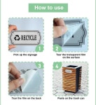 진전홍 4팩 재활용 쓰레기 데칼 로고 심볼 쓰레기통용 방수 비닐 쓰레기통