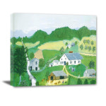 그랜드마 모지스치유 거실 그림액자 실내 장식 모세 대경 명화 대형 캔버스 고급 장식화 A14 나의 농장