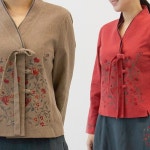 조선클로젯 3027 면마 덩굴꽃자수 고름저고리 생활한복 다흰