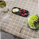 브라운 체크 식탁보 매팅 방수 테이블보