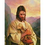 케이엠엘리 예수님과 어린양 예수님과 보석십자수 사각 40x50