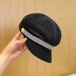 여성 헌팅캡 펀칭 팔각모 메쉬 썬캡 마도로스 자수