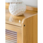 주방 유리 쇼케이스 미니 찬장 그릇 진열장 보관함 내추럴컬러 3단