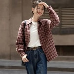 블랙퀸 엠이보 오픈 체크 셔츠 blk004388