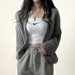 입꼬 프라나 왕골지 볼레로 니트가디건4color 참조