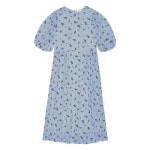 GANNI 퍼프 소매 플로럴 드레스 F8984