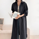 여성 투웨이 긴셔츠 카라넥 77사이즈 봄철 롱원피스 CSO5963