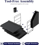 키트슈어 책상 정리함 - 서랍 펜 홀더가 4단 오피스 액세서리 미끄럼 방지 패드가 도구 없는 조립