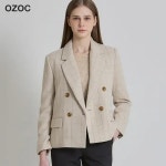 오조크 울혼방 체크자켓