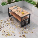 야외 테이블 의자 카페 베란다 정원 옥상 발코니 벤치 롱 테이블 A형 의자 4개