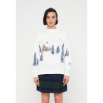 홀리스터 Hollister Co 홀리스터 주식회사 트리프트드 크리스마스 그래픽 목넥 - 스웨트셔츠 흰색 750442