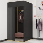 피티룸 간이탈의실 이동식 피팅룸 스텐드형 조립식 I 검은 색 음영 천 B 패키지 하나 C 패키지 2