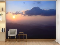포토 벽지-IMG 1449 산 석양 그라데이션 구름 3폭 제작도 실크 mm 3120X2400