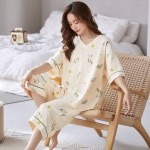 로리돌스 브라캡 칠부 파자마 플라워 여성잠옷 여름 반팔 홈웨어 루즈핏 이지웨어 플라워 BIG QM1450