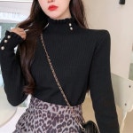 새로이 여성 겨울 오버핏 터들넥 니트 이너 스웨터 SIZE XLXGIKK5
