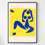 유홍아트 앙리마티스 인테리어 그림 액자 포스터 명화 Nu bleu au fond jaune
