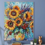 DIY 유화그리기 위메이크페인팅 생활취미아이템 물감 붓 8세대 L급 백판 외곽 50x65 해바라기 60색