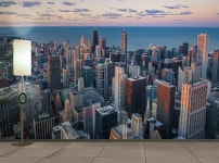 포토- architecture 바다 뉴욕 건물 3폭 제작도 실크 mm 17PH433 3120X2400