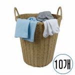 명성 명성 대형빨래바구니 라탄 빨래바구니 원형 세탁바구니 중형 손잡이 세탁보관함 수납바구니 빨래통 다용도바스켓 5개