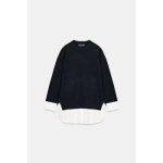 자라 ZARA 자라 포플린 가 혼합 니트 스웨터 1957 011 043