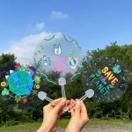 YSEM 지구환경보호 투명 부채 만들기 도안3종제공