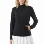 공식정품 지포어 여성 골프웨어 자켓 바람막이 G FORE SILKY TECH NYLON RUCHED FULL ZIP LAYER 여성 실키 테크 나 GLM009-ONYX