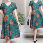 천하오 원피스 여름 미디 중년 스커트 J1018