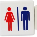 U61 고정식 돌출형 양면 화장실 표지판 남녀표지판 화장실표지판 탈의