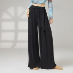 모던댄스바지 댄스옷 와이드팬츠 기훈복 클래식댄스 연습복 M 검정색